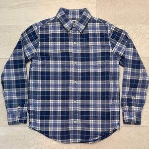 Janie and Jack Blue and White Plaid Button-Up Shirt